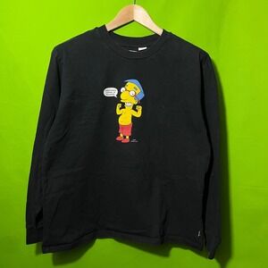 Medium Levi's X The Simpsons Milhouse Graphic‎ Long Sleeve T Shirt Black Yellow